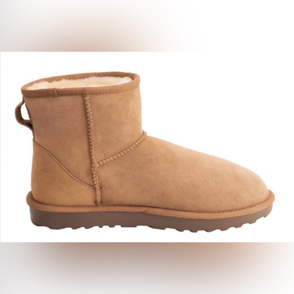 NEW Tan Suede Shearling Lined Short Boots size 11 - Picture 4 of 7